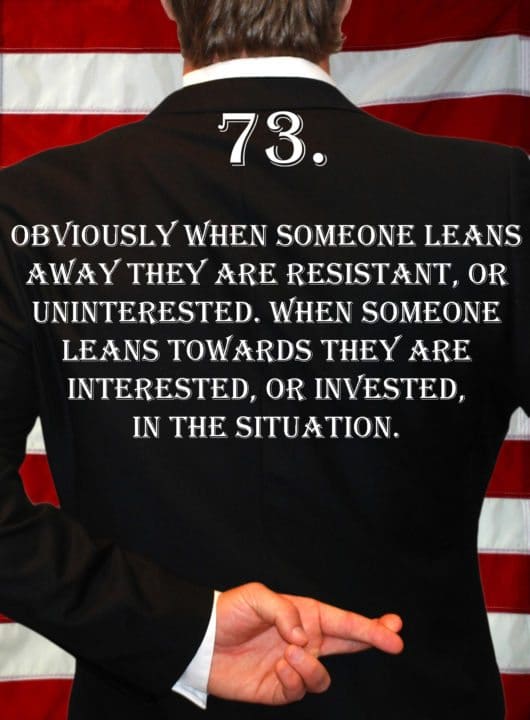 Deception Tip 73 – Leaning – How To Detect Deception